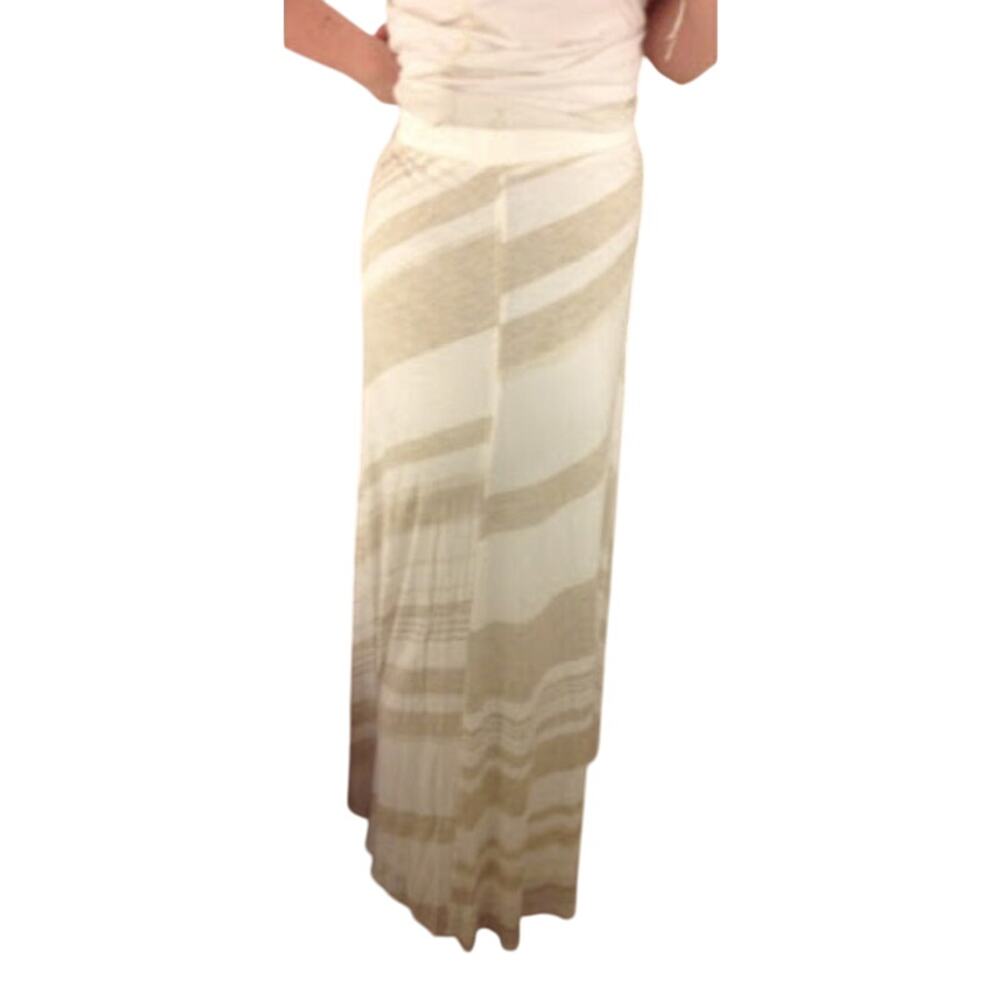 Anthropologie Esker Maxi Skirt - White/Tan - LG